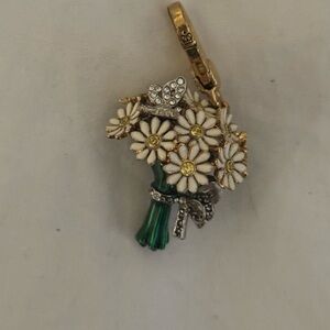 Juicy Couture Gold and Green Floral Key Charm